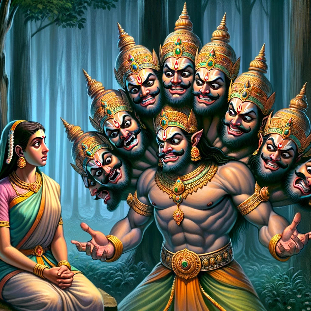 Ravana Tries to Seduce Sita
